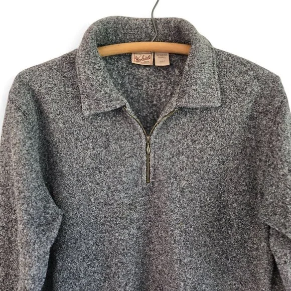 Woolrich Womens Original Outdoorwear Half-Zip Sweater Small Cozy Gray Wool-Blend - Picture 4 of 16